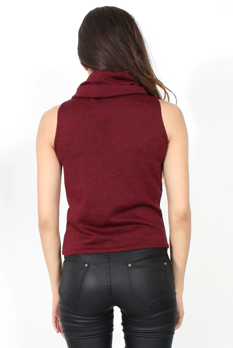 Amber Wine Sleevless Turtle Neck - Image 3