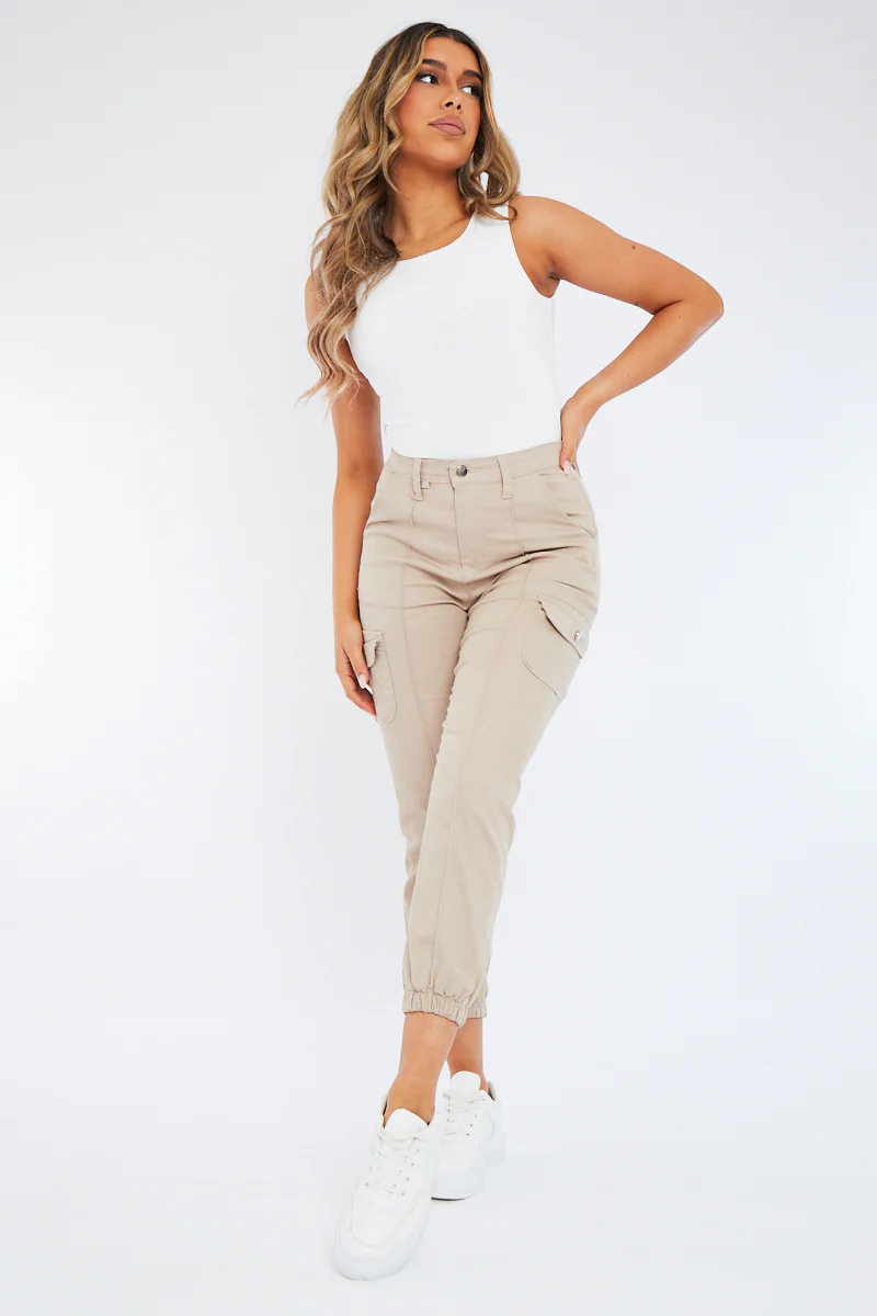 Beige Cuffed Cargo Trousers - Genesis - Image 10
