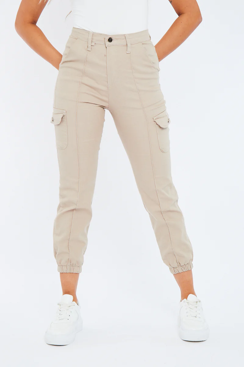 Beige Cuffed Cargo Trousers - Genesis - Image 11