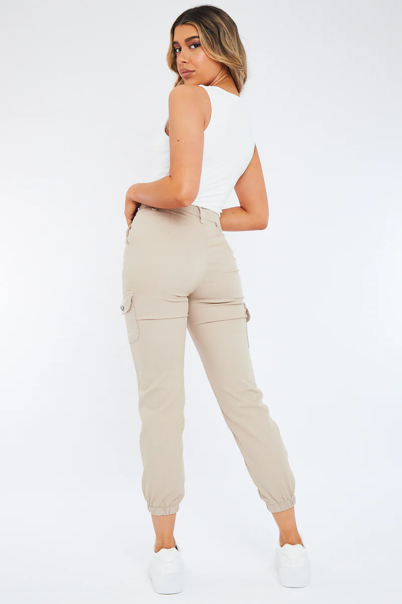 Beige Cuffed Cargo Trousers - Genesis - Image 12
