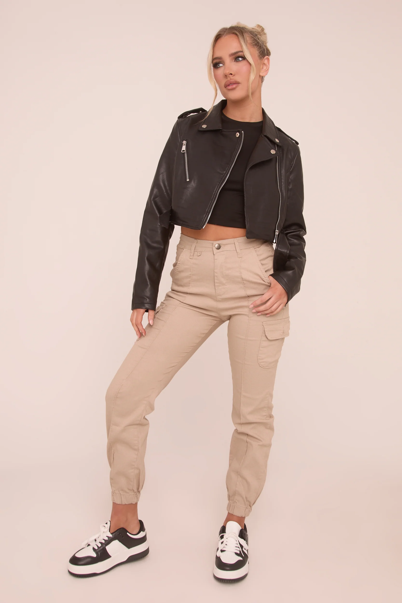 Beige Cuffed Cargo Trousers - Genesis - Image 3