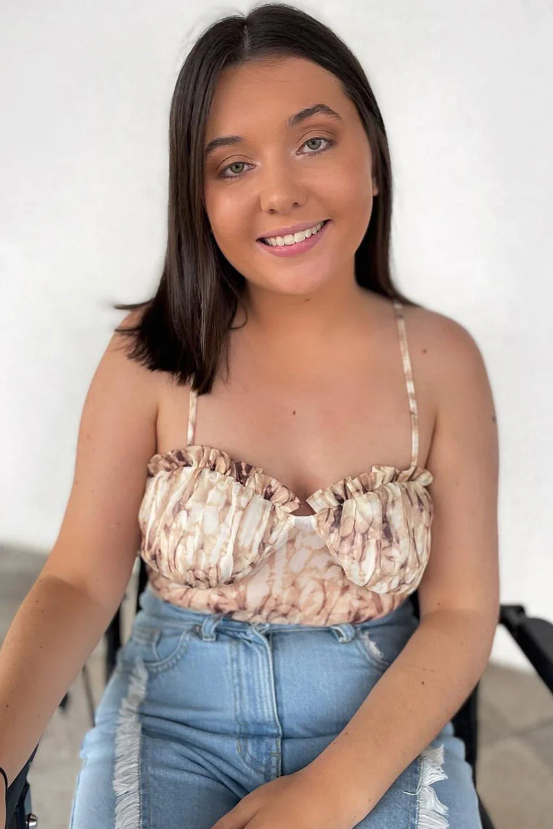 Beige Floral Corset Detail Bodysuit - Clarah - Image 6