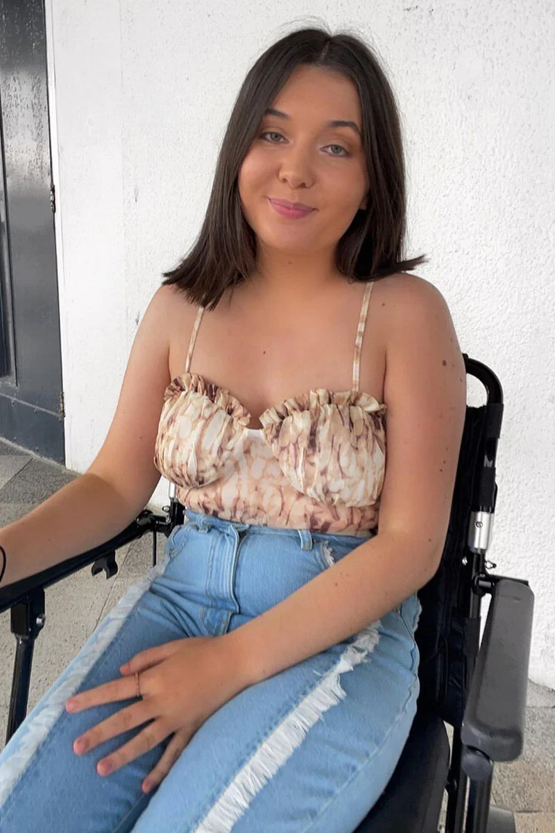 Beige Floral Corset Detail Bodysuit - Clarah - Image 7