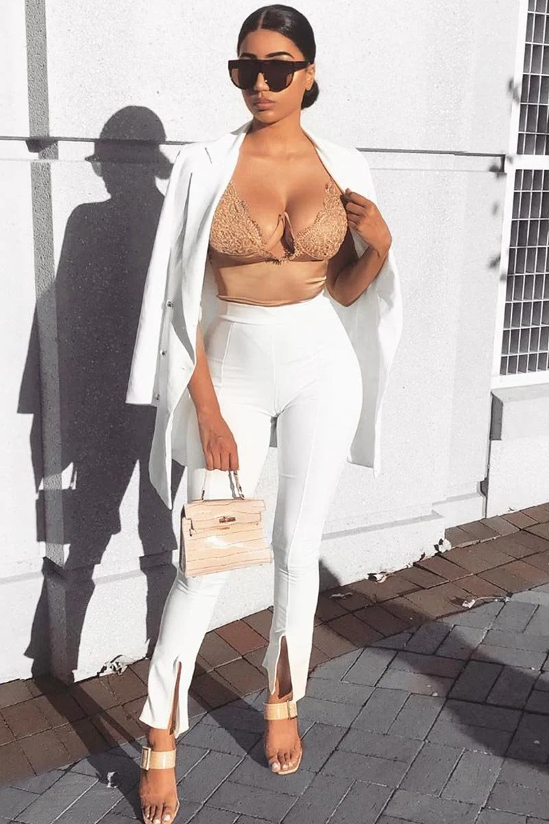 Beige Lace Underwired Cup Detail Bodysuit - Mariah - Image 10