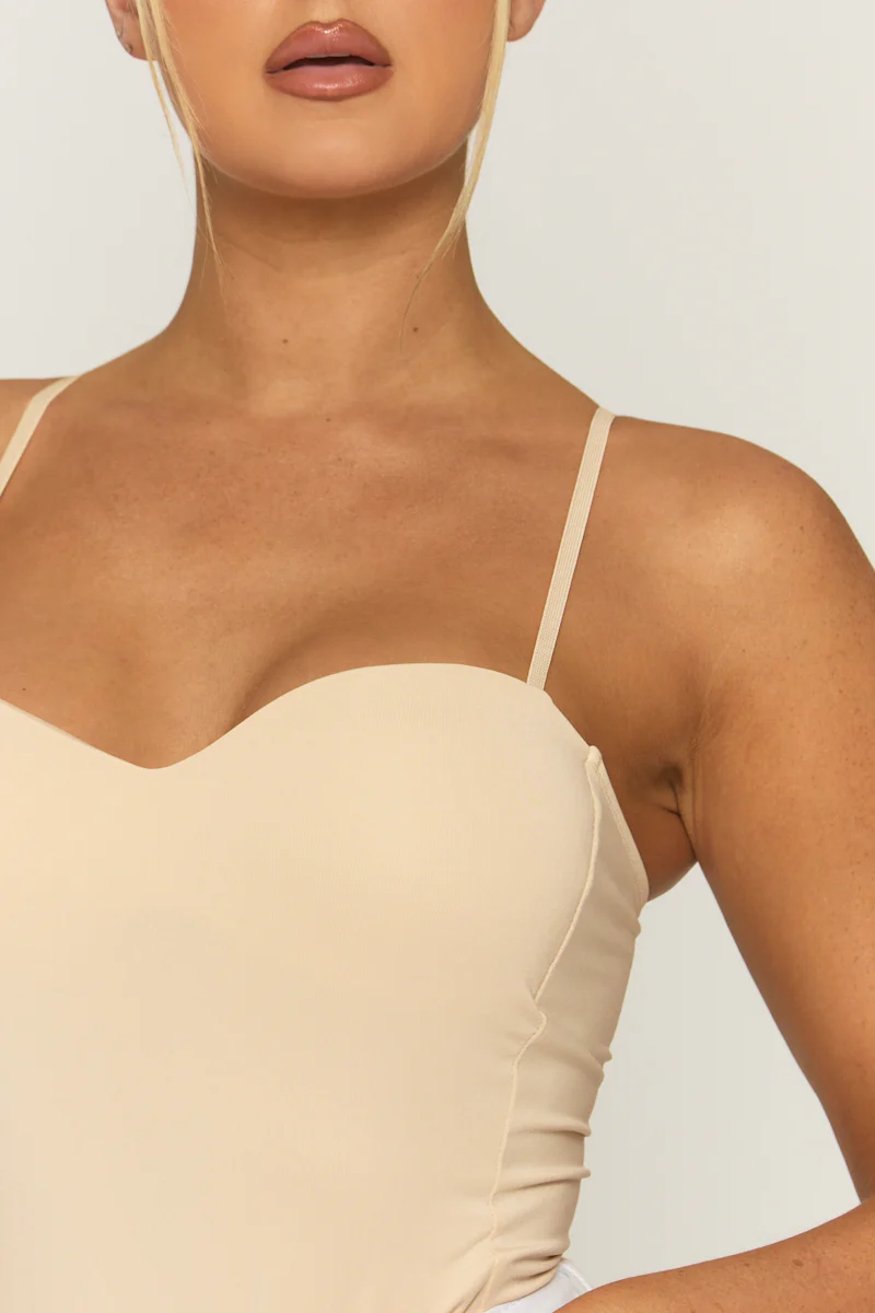 Beige Padded Bust Bodysuit - Seville - Image 3