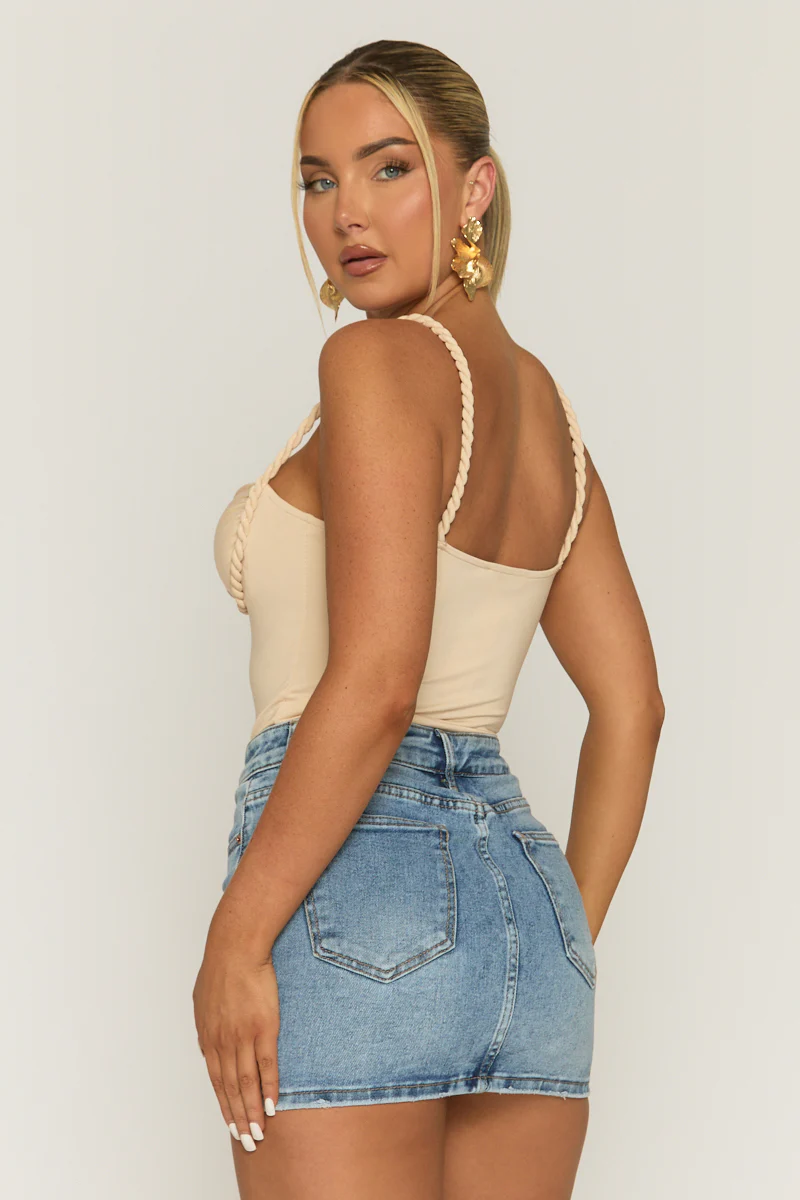 Beige rope detail bodysuit - Lisbon - Image 4