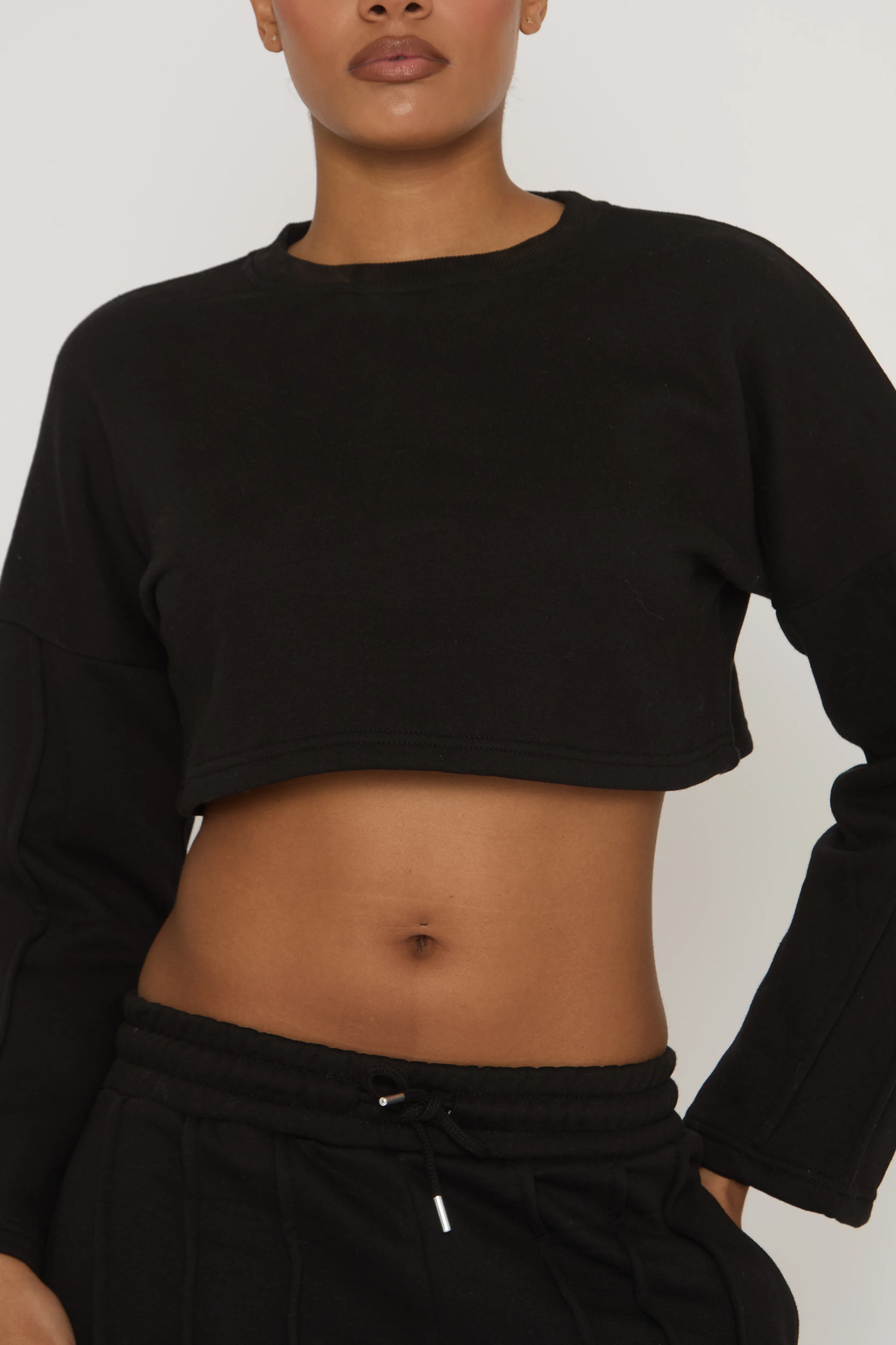 Black Binding Detail Loungewear Co-ord Set - Ceri - Image 3