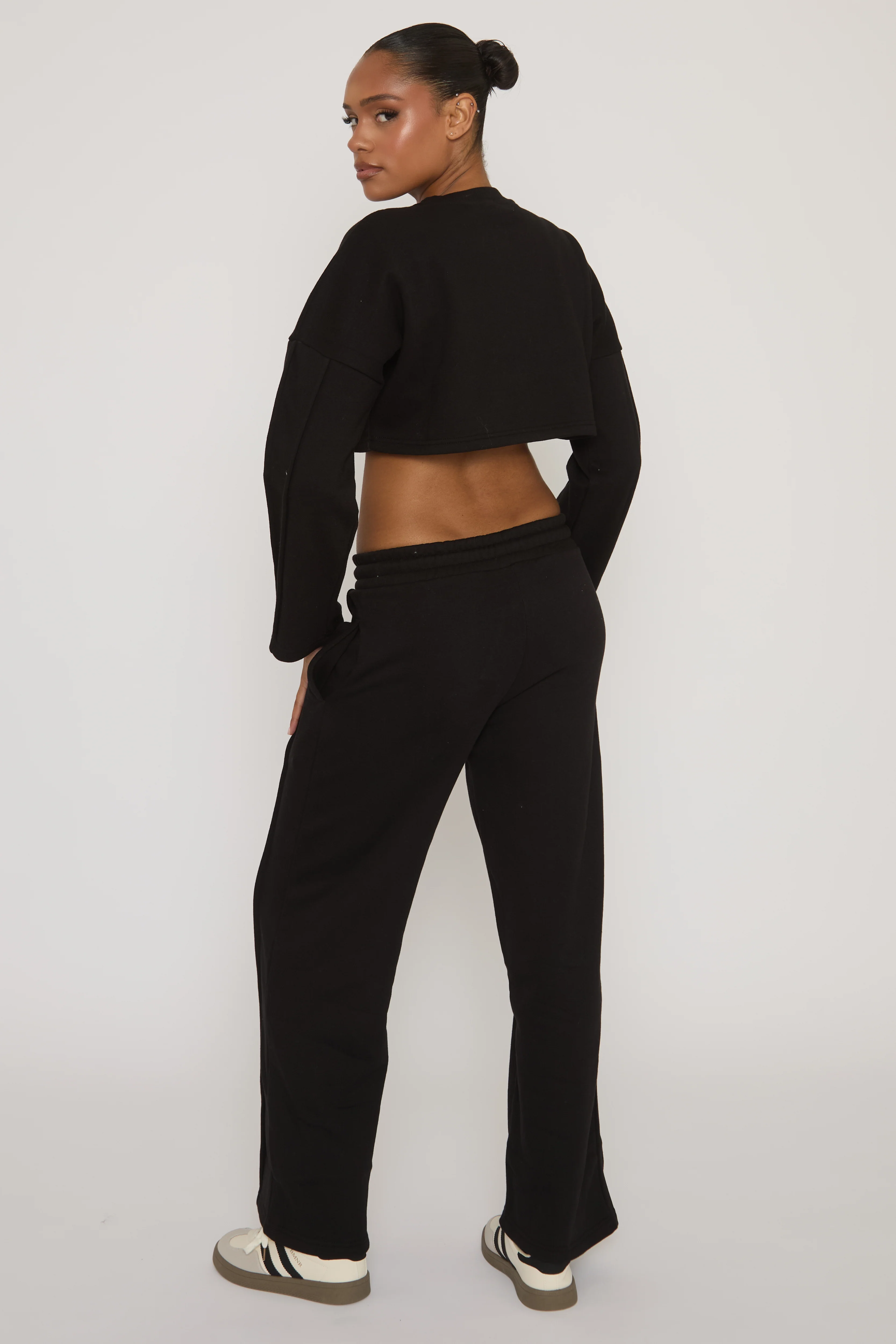 Black Binding Detail Loungewear Co-ord Set - Ceri - Image 4
