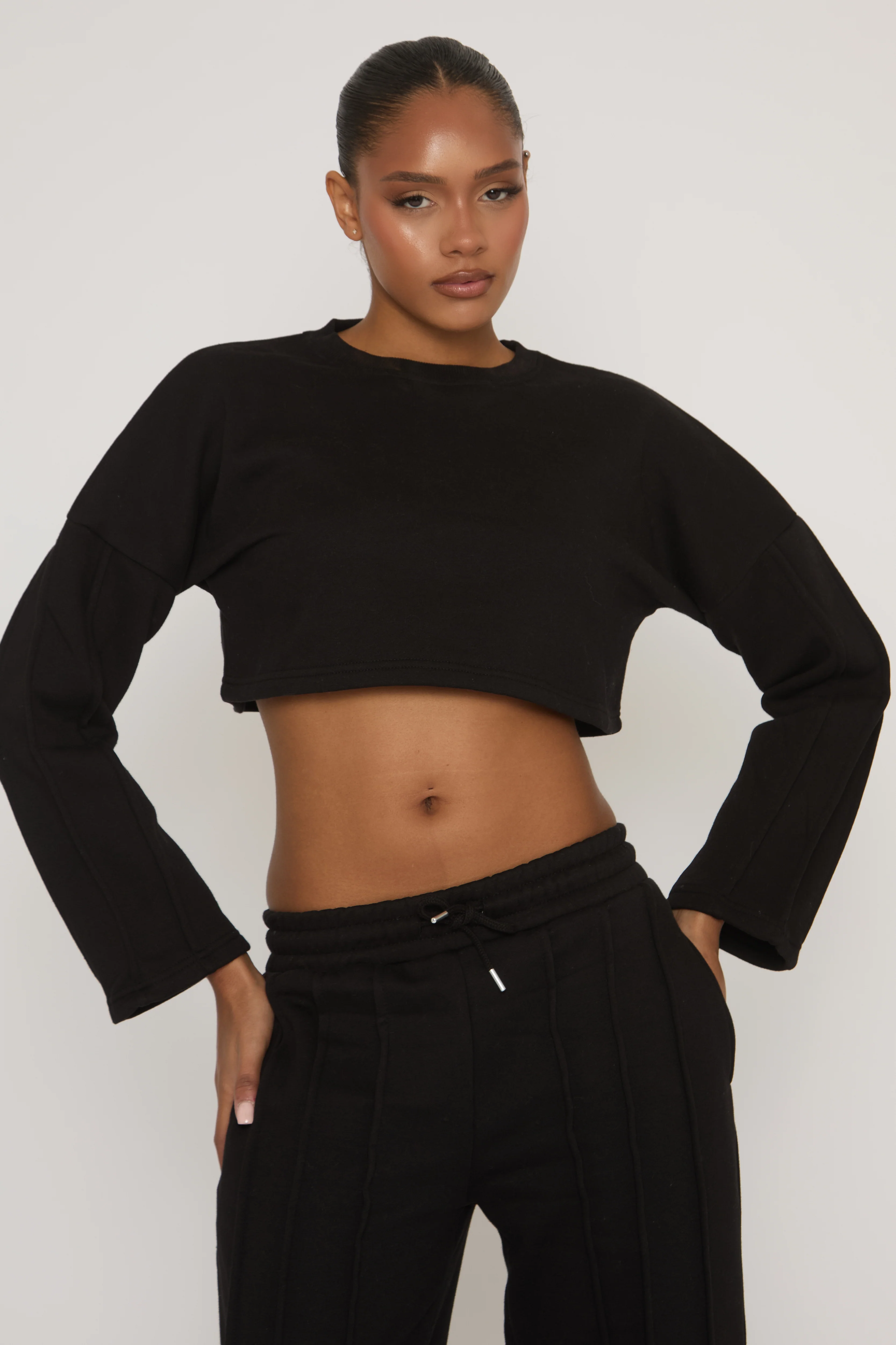 Black Binding Detail Loungewear Co-ord Set - Ceri - Image 5