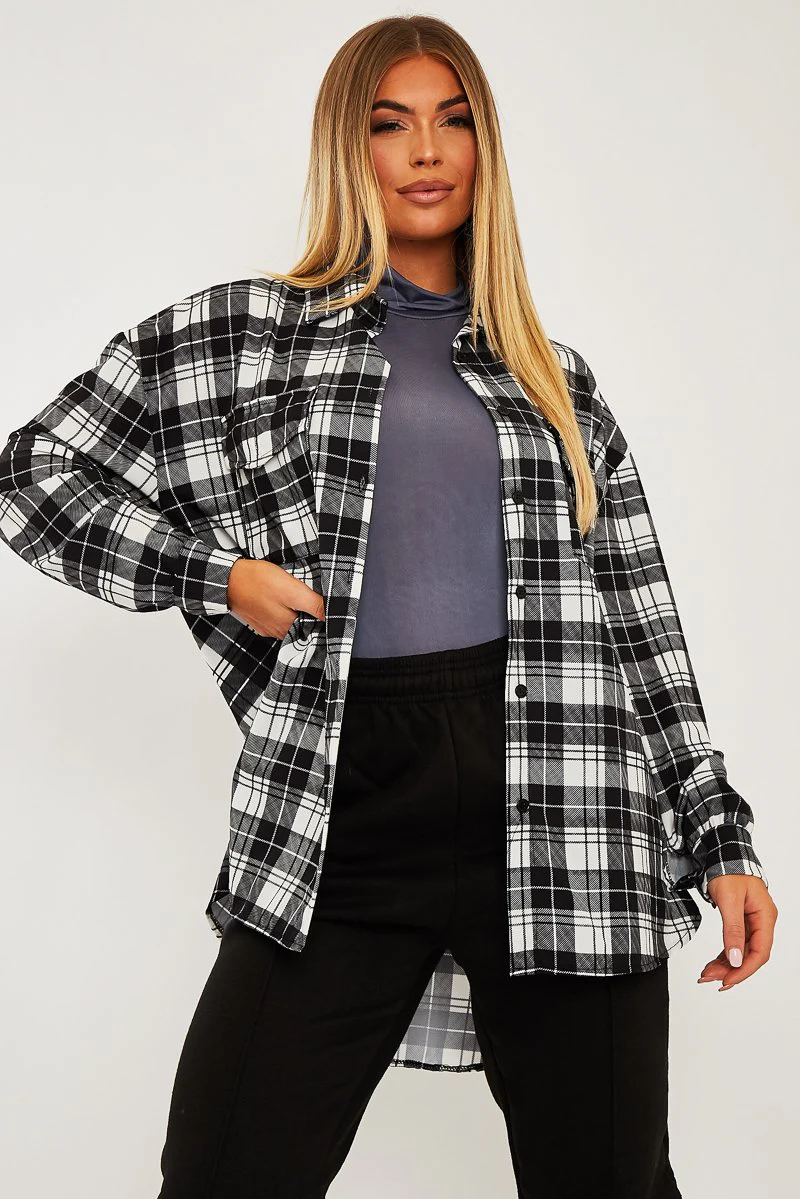 Black Checked Pocket Front Shirt - Haily - Image 3