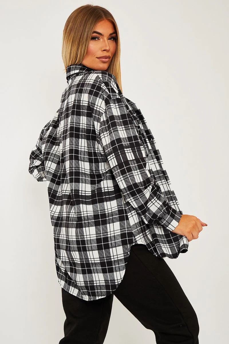 Black Checked Pocket Front Shirt - Haily - Image 5