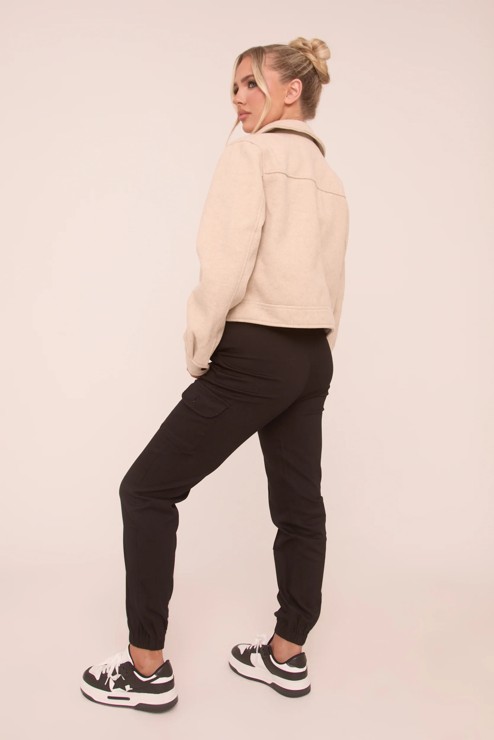 Black Cuffed Cargo Trousers - Genesis - Image 4