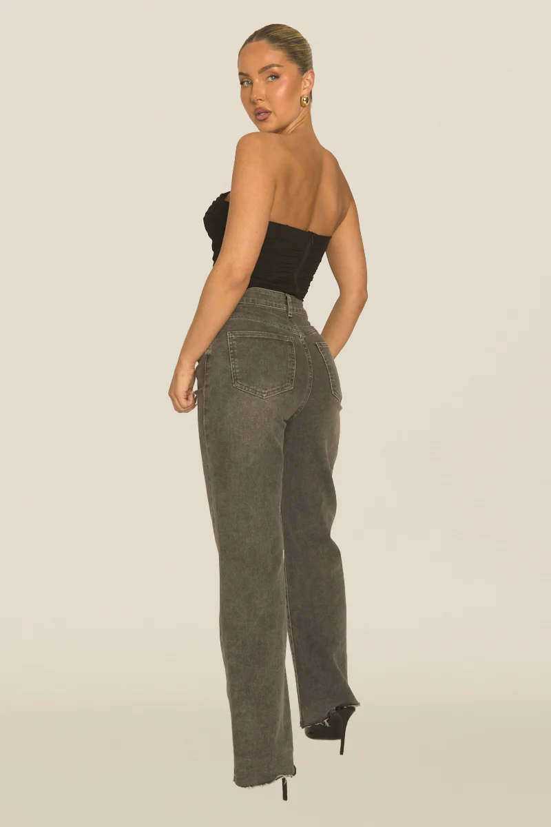 Black Mesh Boned Corset Top - Keyla - Image 4