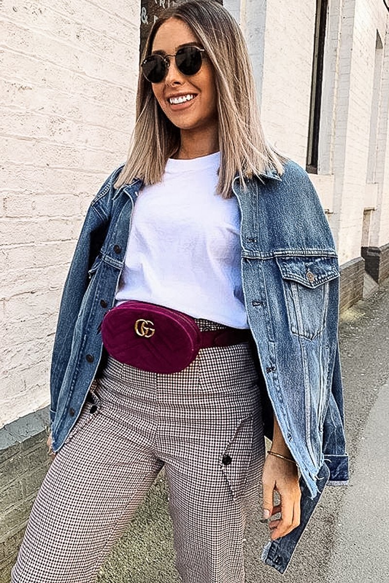 Black Pink Check Frill Detail Trousers - Bristal - Image 10