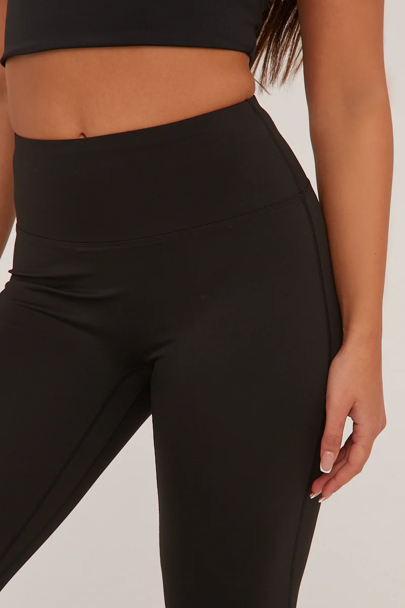 Black Ruched Back Flared Leg Trousers - Hazel - Image 3