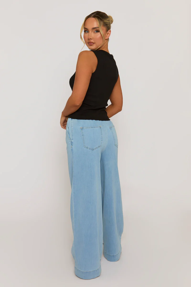 Black Sleeveless Button Up Rib Top - Nikolina - Image 7