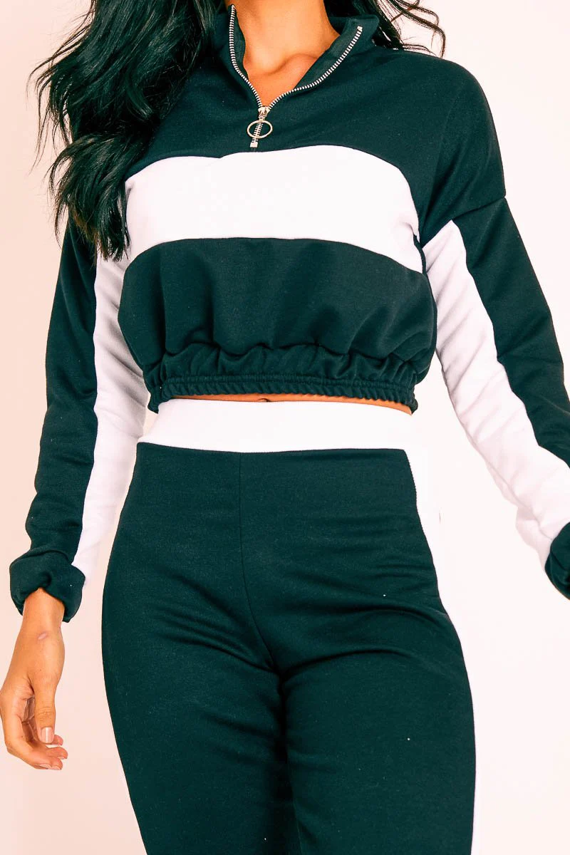 Black White Stripe Cuff Bottom Tracksuit Co-ord - Nadie - Image 5