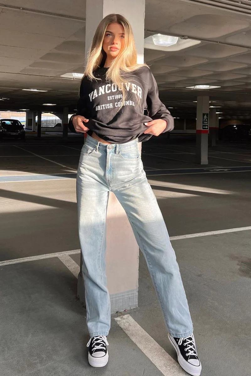 Blue Denim Extra Long Straight Leg Jeans - Blaise - Image 12