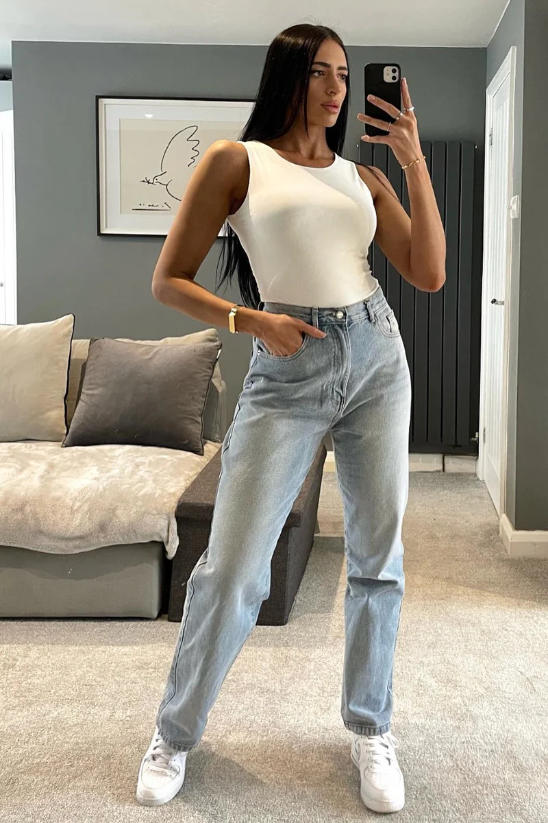 Blue Denim Extra Long Straight Leg Jeans - Blaise - Image 15