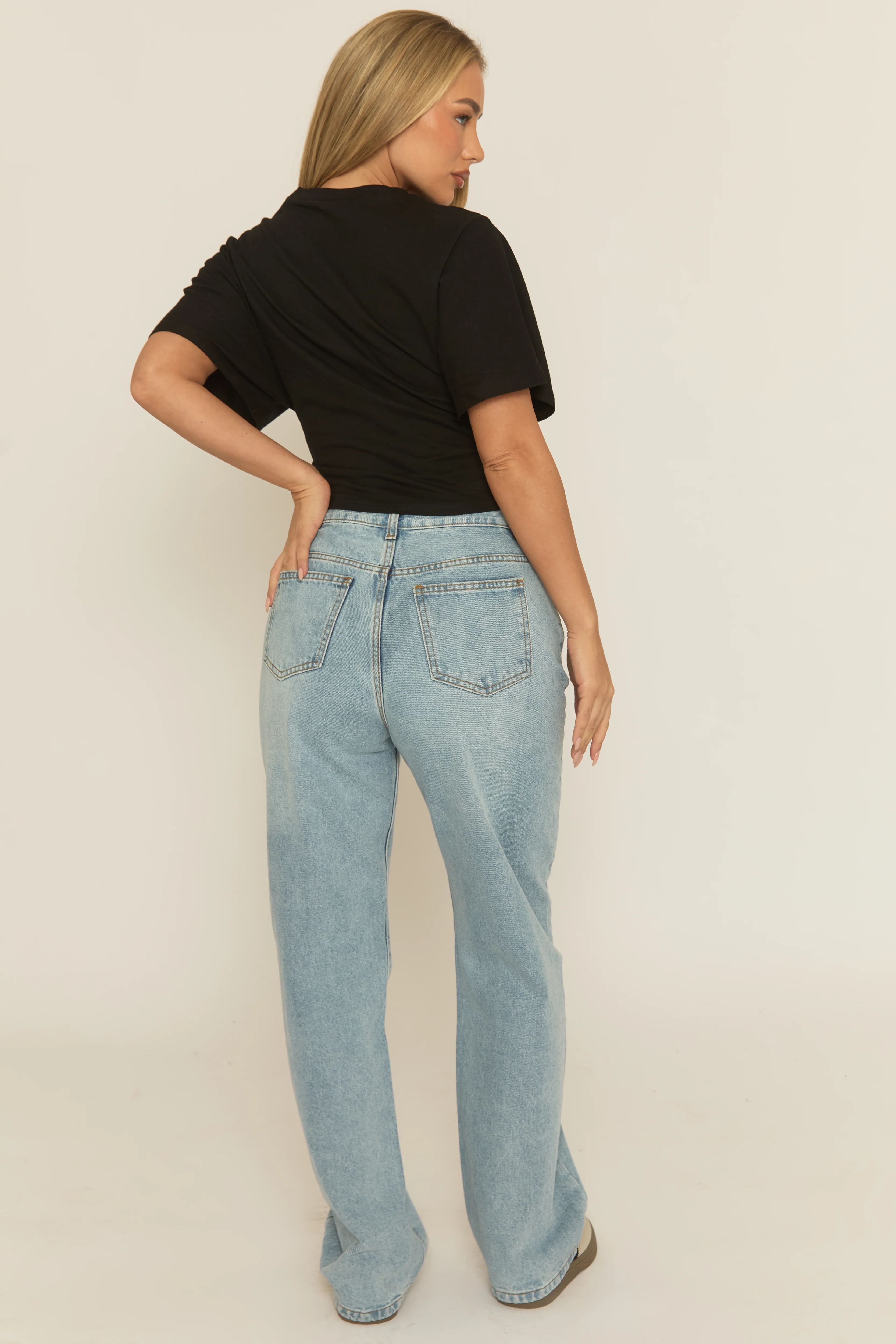 Blue Denim Extra Long Straight Leg Jeans - Blaise - Image 4