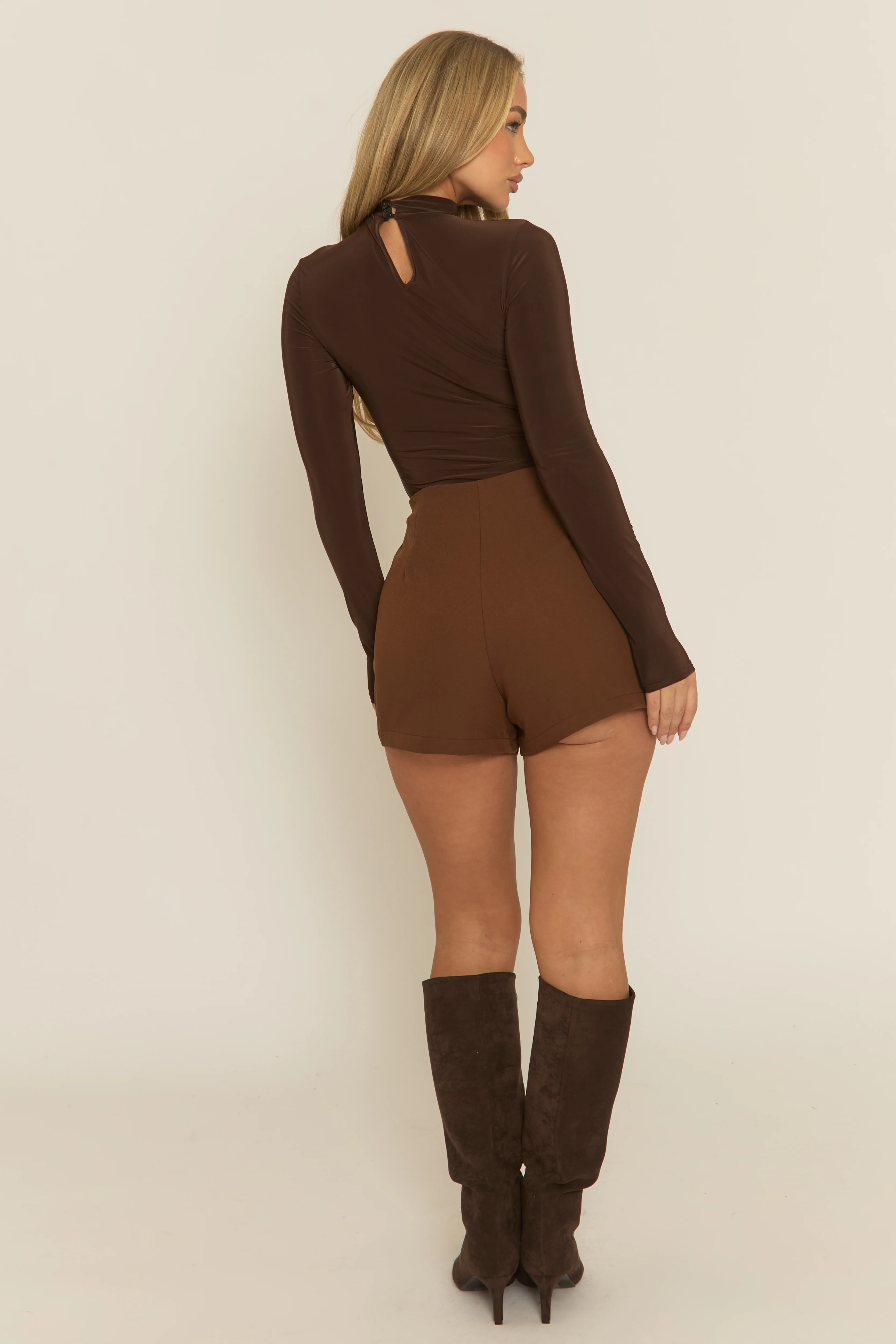Chocolate Gold Trim Skort - Layton - Image 5