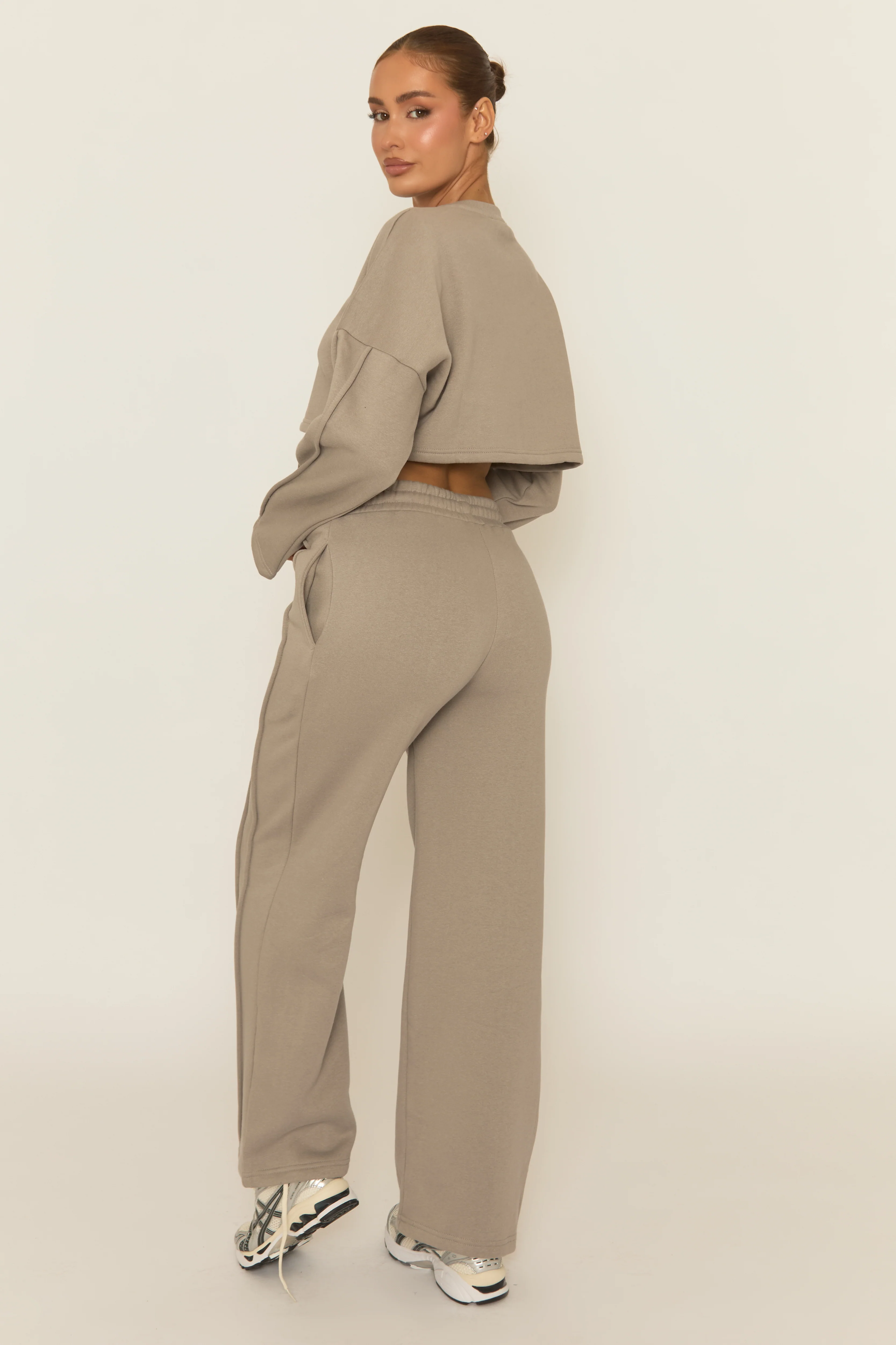 Dove Grey Binding Detail Loungewear Co-ord Set - Ceri - Image 4