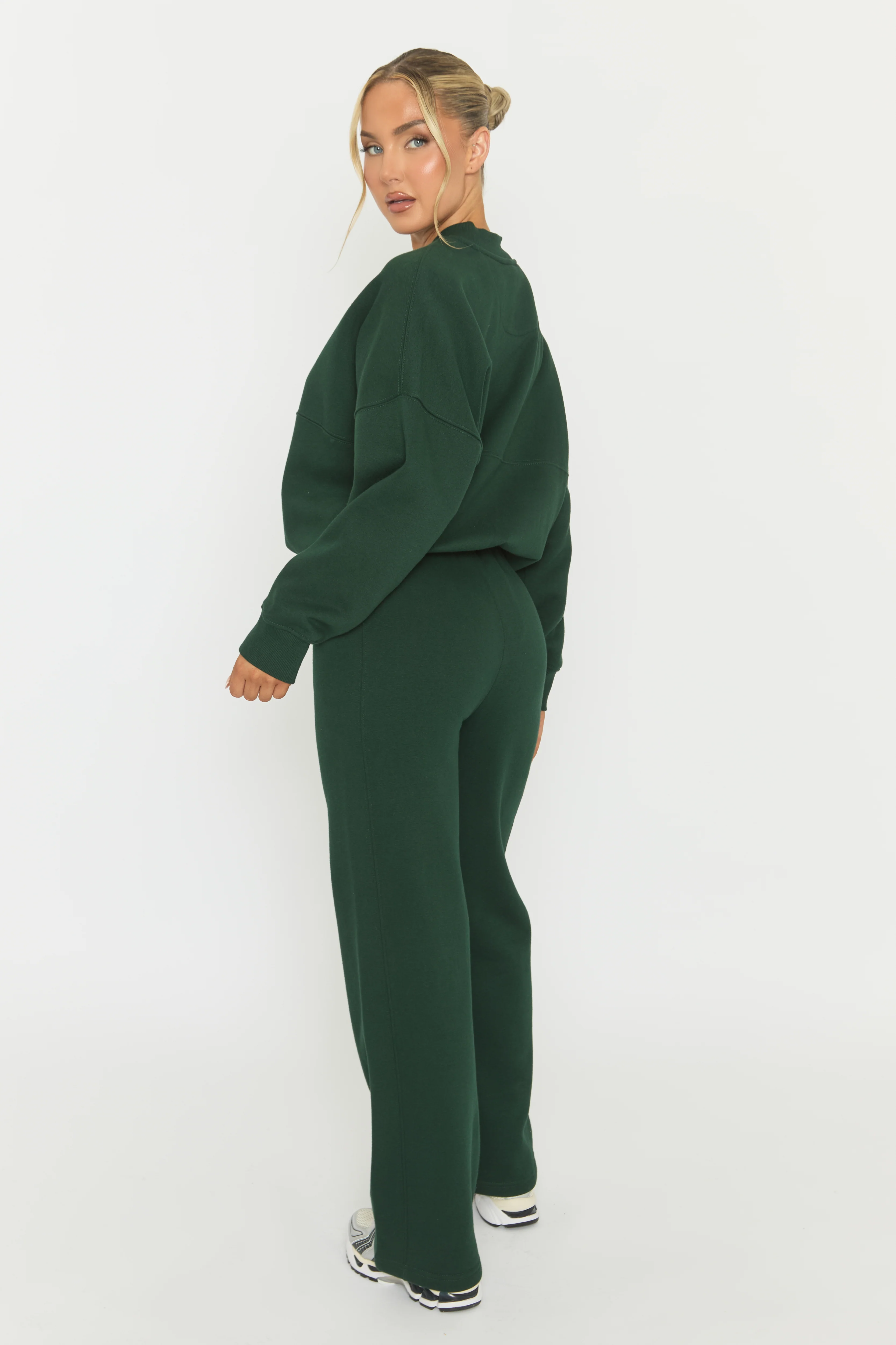 Forest Green Zip Front Bomber And Joggers Loungewear Co-ord Set - Sasha - Image 5