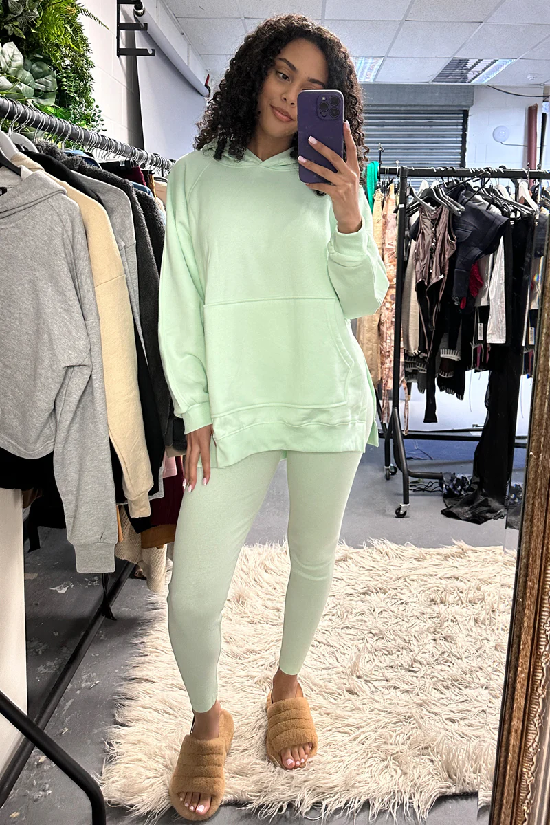 Mint Oversized Hoodie And Leggings Co-ord Set - Renee - Image 6