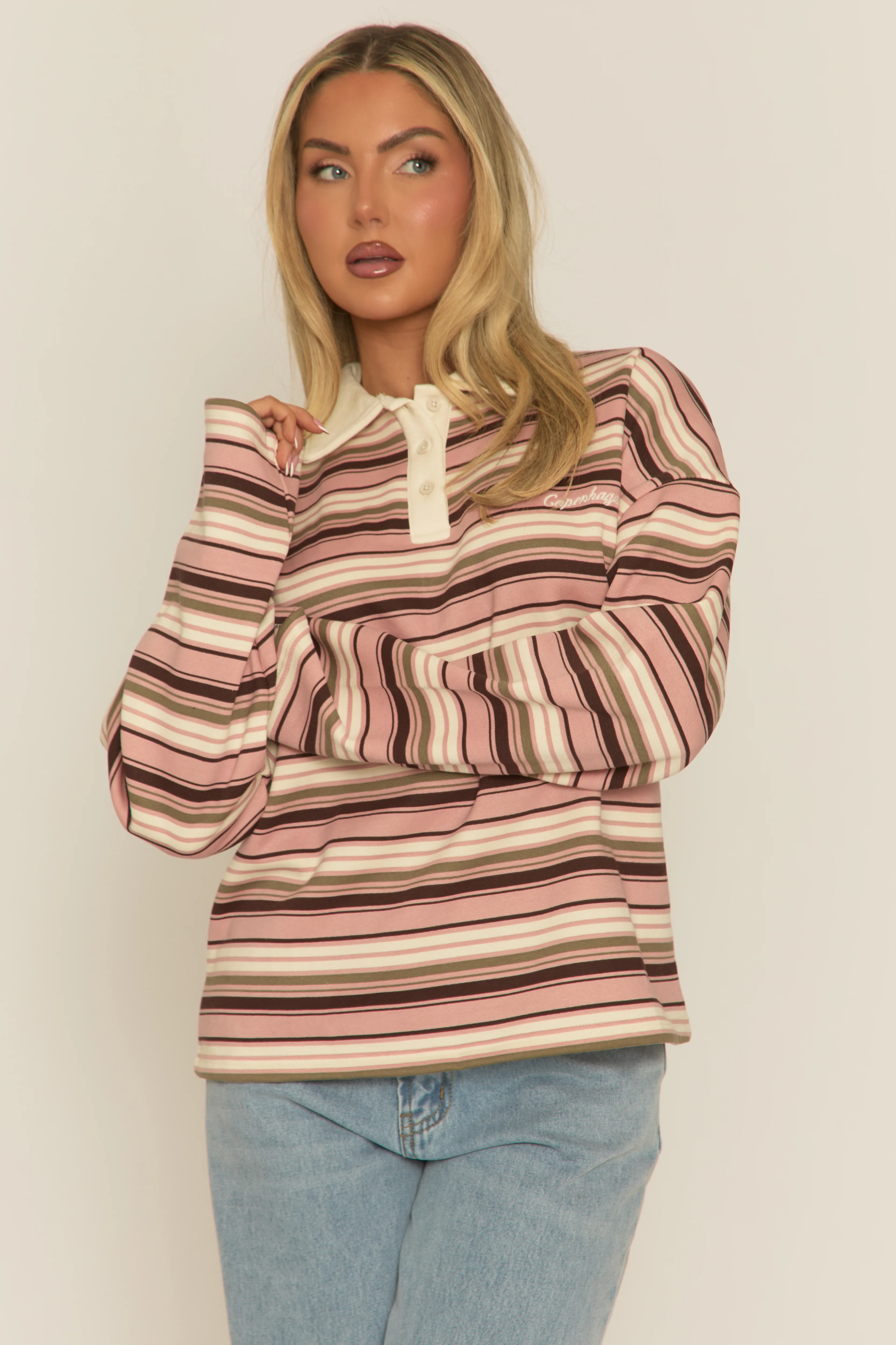 Pink Stripe Long Sleeve Rugby Top - Lolla - Image 3