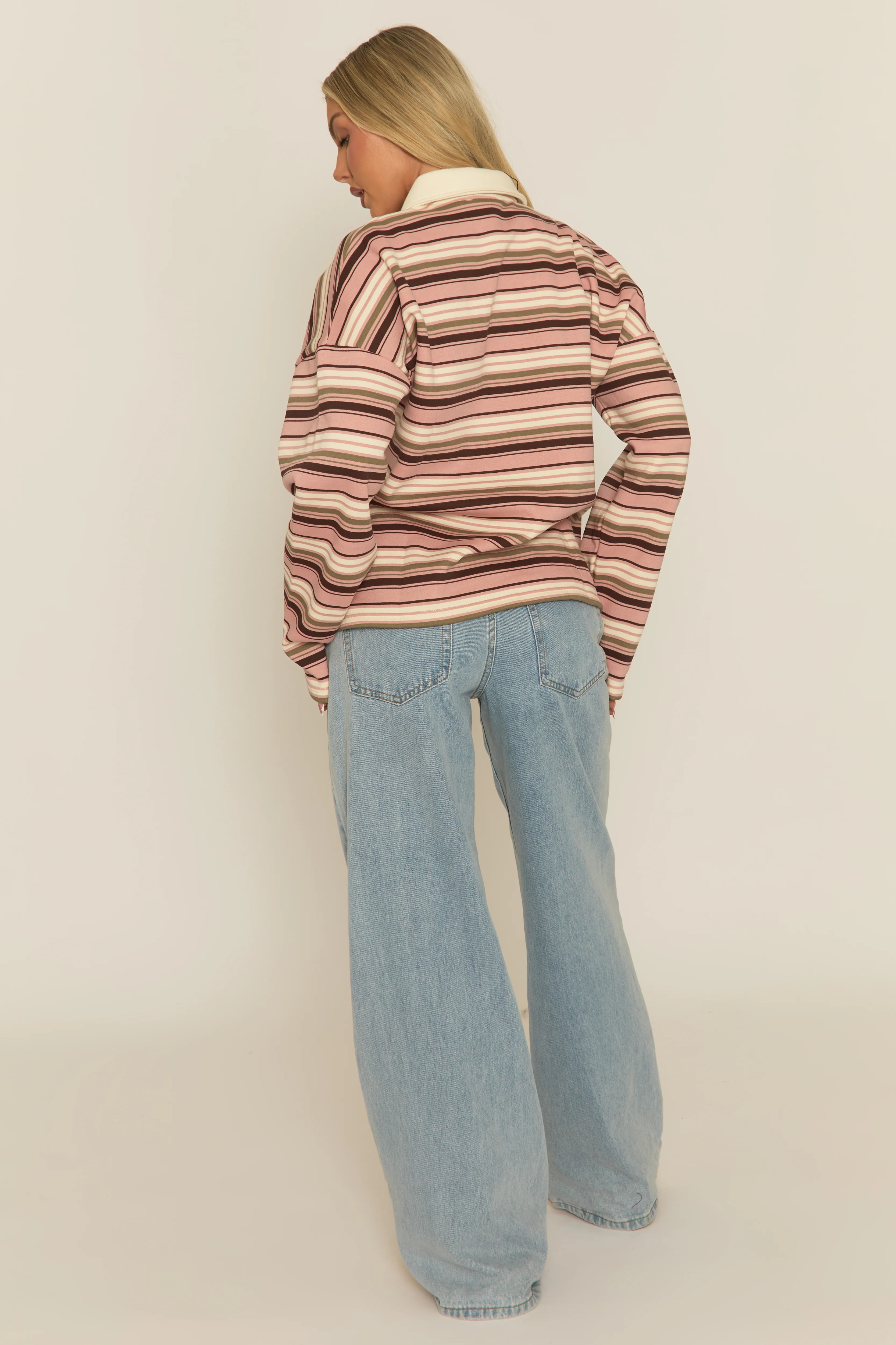 Pink Stripe Long Sleeve Rugby Top - Lolla - Image 5