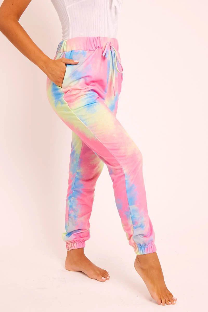 Pink Tie Dye Joggers - Lanya - Image 3