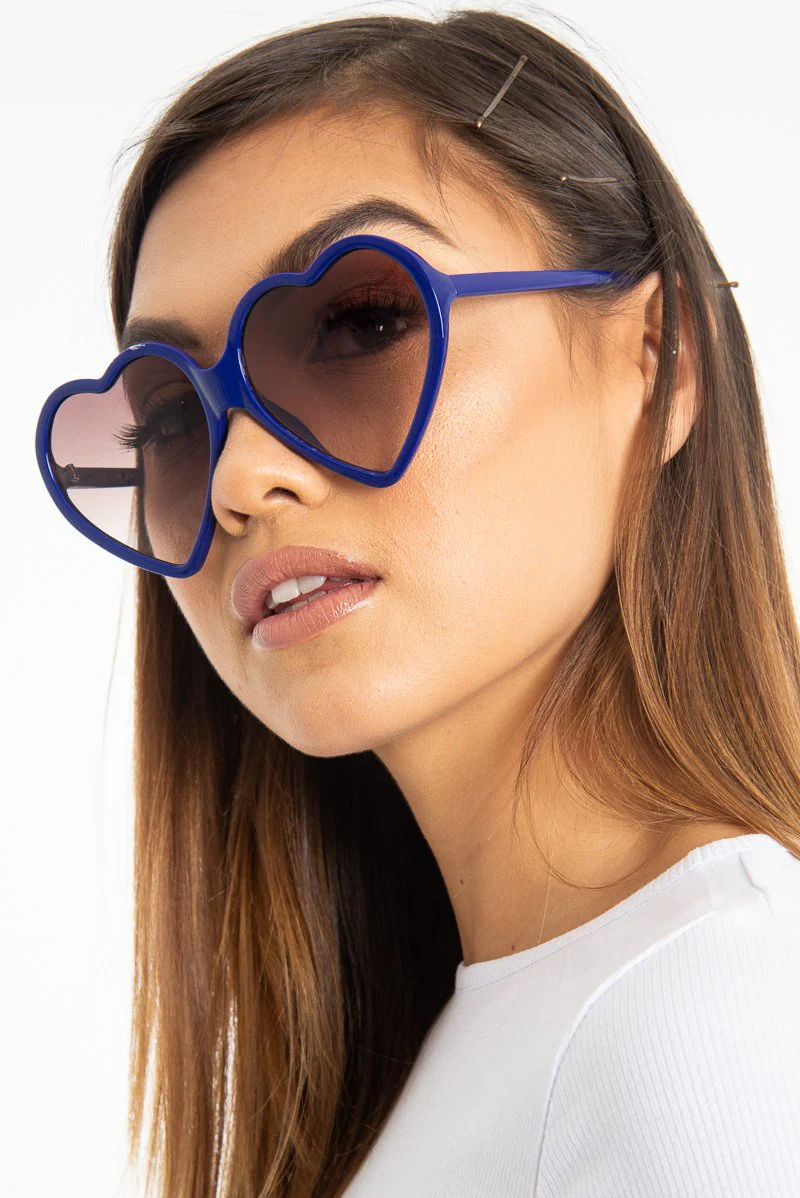 Purple Black Tinted Heart Shape Sunglasses - Elleah - Image 4