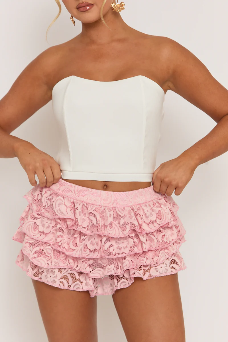 White Boned Lace Back Corset Top - Veda - Image 5