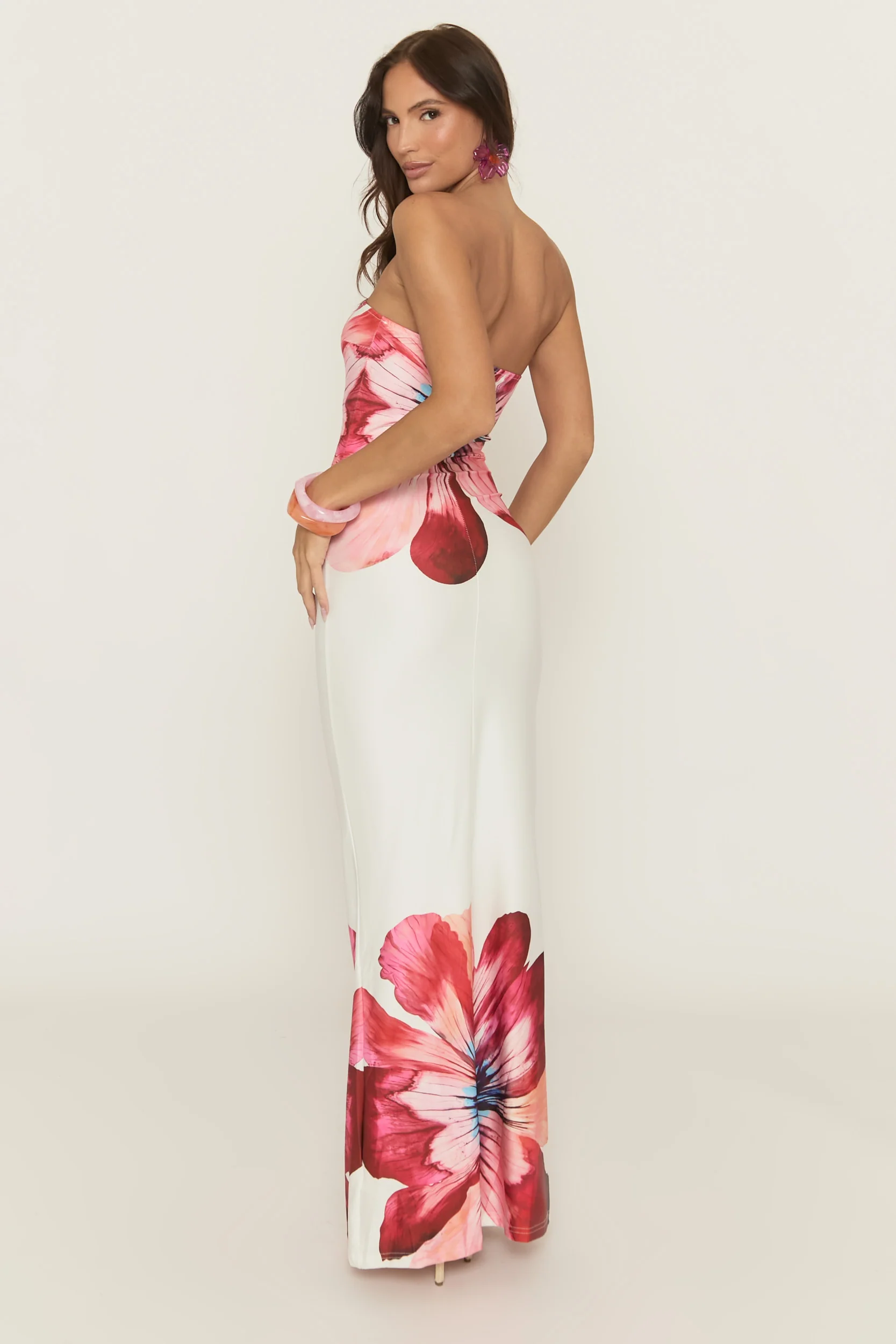 White Floral Bandeau Maxi Dress - Tenita - Image 5