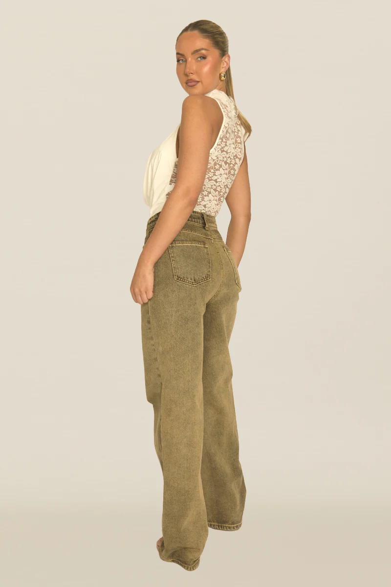 White Lace Drape Front Bodysuit - Aubreen - Image 4