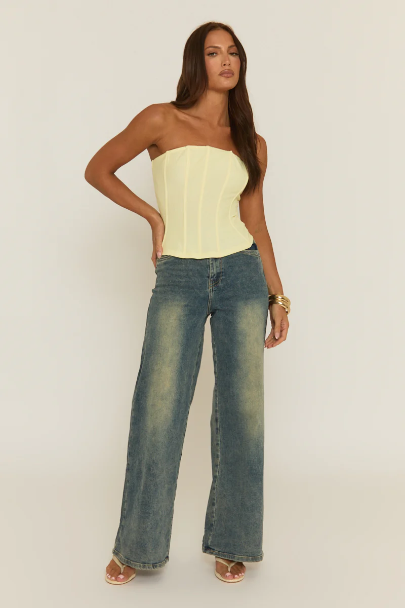Yellow Boned Corset Top - Natalya - Image 3